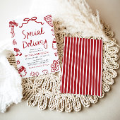 特別イタリアン配送ベビーお洒落シャワー 招待状