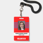 特別イベントセキュリティパス - 写真付き身分証明書 バッジ (正面（ネックストラップ付）)