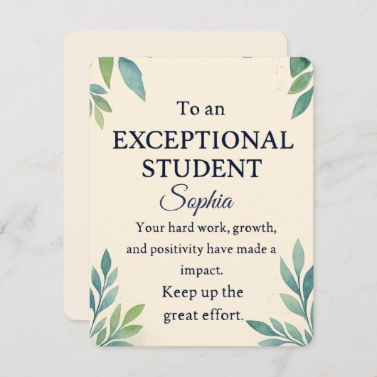 特別エレガントStのお祝いカード エンクロージャーカード (正面/裏面)