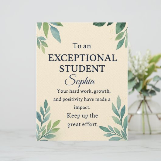 特別エレガントStのお祝いカード レターヘッド (スタンド正面)