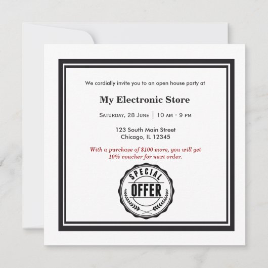 特別オファー グランドオープニング 招待状 (正面)