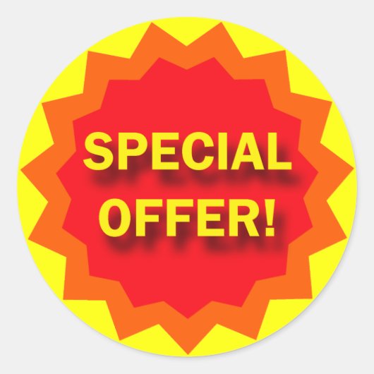 特別オファー – リテールサイン ラウンドシール (正面)