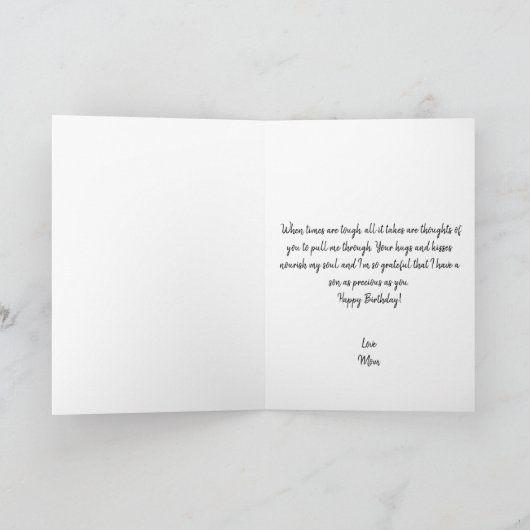 特別カスタム写真ソン30歳の誕生日 カード (内部)