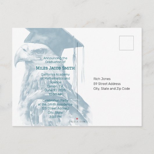 特別カスタム卒業発表はがき 案内ポストカード (裏面)