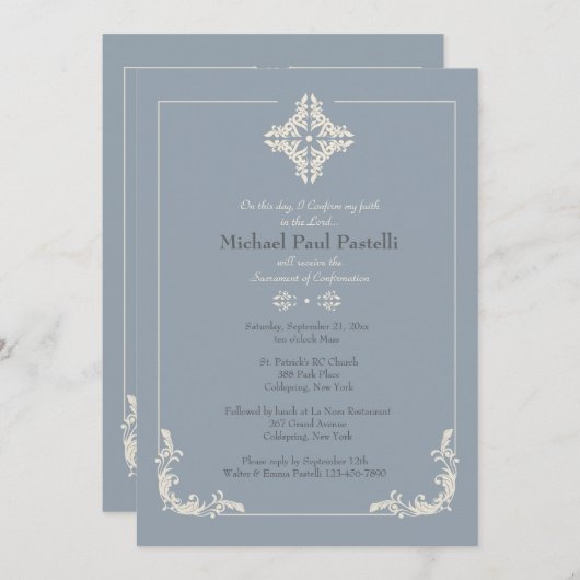 特別クロスブルー宗教招待状 招待状 (正面/裏面)