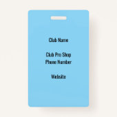 特別ゴルフイベントセキュリティパス バッジ (裏面)