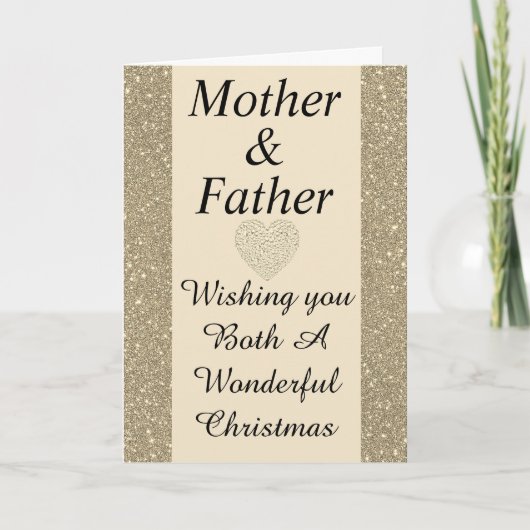 特別スタイリッシュな母と父のクリスマスカード シーズンカード (正面)