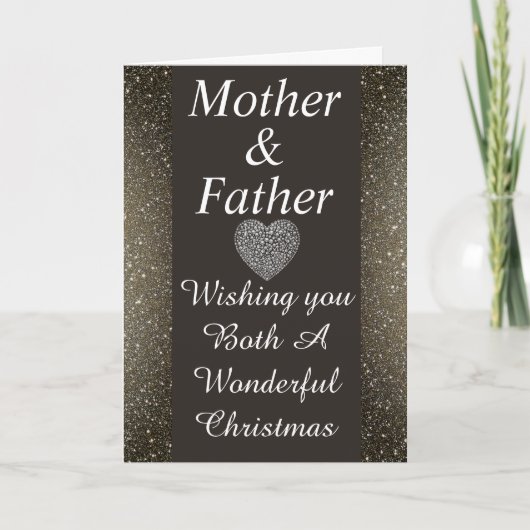 特別スタイリッシュな母と父のクリスマスカード シーズンカード (正面)
