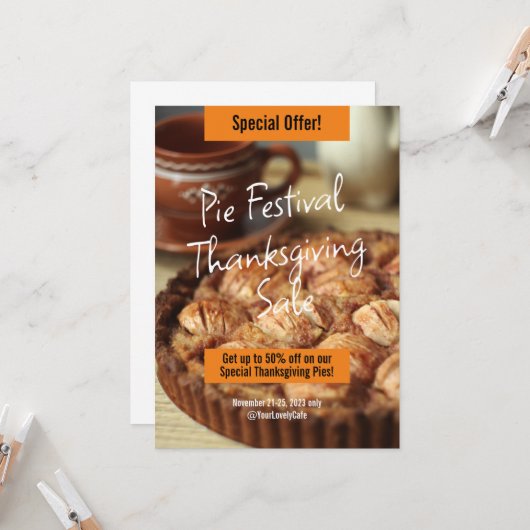 特別セール促進祭り 編集可能 招待状 (正面/裏面インサイチュ)