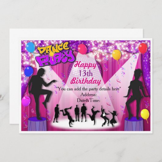 特別ダンスパーティの招待状 招待状 (正面/裏面)