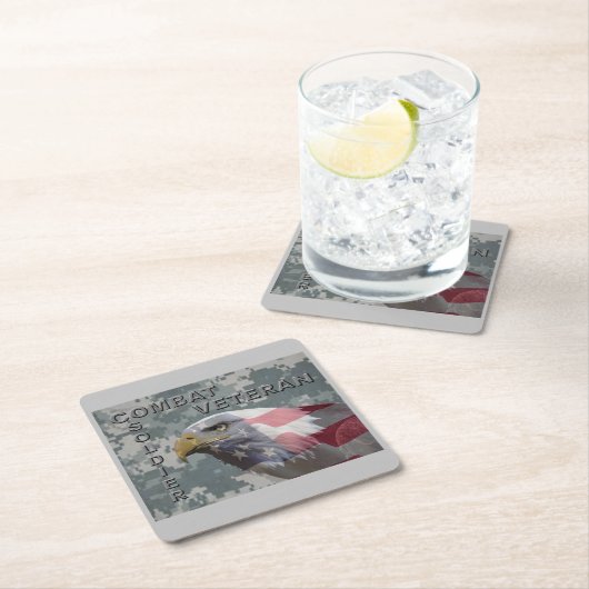 特別デザイン「イーグル&アメリカ退役軍人との戦闘Fla スクエアペーパーコースター (インサイチュ)