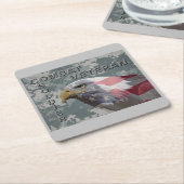 特別デザイン「イーグル&アメリカ退役軍人との戦闘Fla スクエアペーパーコースター (アングル)