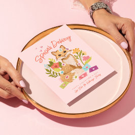 特別デリバリーかわいいキツネ&フローラバレンタインデー シーズンポストカード