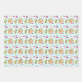 特別デリバリーかわいいキツネ&フローラバレンタインデー ラッピングペーパーシート (正面)