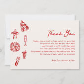 特別デリバリーイタリアンピザ赤ちゃんシャワー サンキューカード (正面)