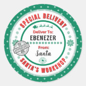 特別デリバリーサンタからチャイルドブライトグリーンラベル ラウンドシール (正面)
