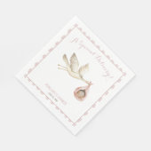 特別デリバリーストークピンク赤ちゃん女の子の赤ちゃんシャワー スタンダードランチョンナプキン (角)