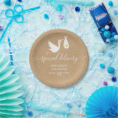 特別デリバリーストーク星ベビーシャワー素朴 ペーパープレート (パーティー)