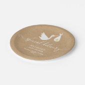 特別デリバリーストーク星ベビーシャワー素朴 ペーパープレート (アングル)