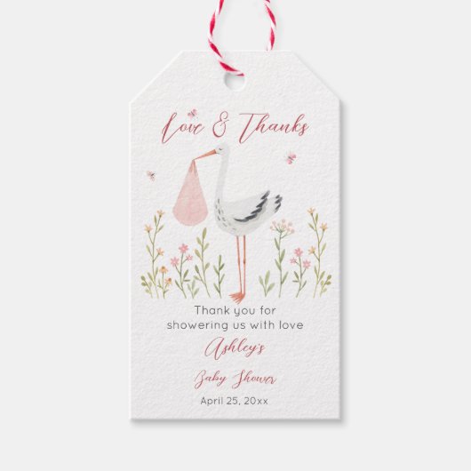 特別デリバリーストーク春ベビーシャワー ギフトタグ (正面)