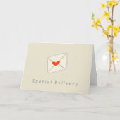 特別デリバリーハート封筒バレンタインデー カード (黄色い花)