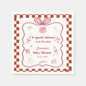 特別デリバリーピザベビーシャワーパーティー スタンダードカクテルナプキン (正面)