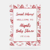 特別デリバリーピザ赤ちゃんシャワー歓迎サイン アクリルサイン (正面)