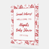 特別デリバリーピザ赤ちゃんシャワー歓迎サイン アクリルサイン (傾斜)