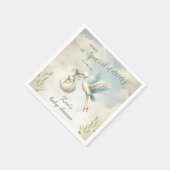 特別デリバリーブルーヴィンテージストークベビーシャワー スタンダードカクテルナプキン (角)