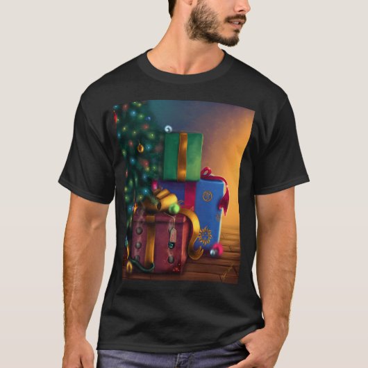 特別デリバリー – Dragon In Christmas Present Und Tシャツ (正面)