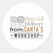 特別デリバリーSanta's workshopクリスマス ラウンドシール (正面)