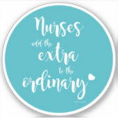 特別ナース引用文ティール(緑がかった色)のナース日 シール (正面)