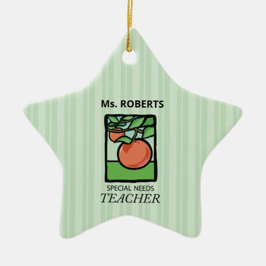 特別ニーズ先生ありがとうApple セラミックオーナメント (正面)