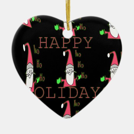 特別ハッピーホリデイズホーホホホインクスケッチサンタ セラミックオーナメント (正面)