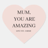 特別パーソナライズされたなママ素晴らしいギフト ハートシール (正面)