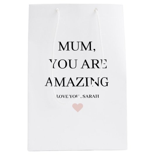 特別パーソナライズされたなママ素晴らしいギフト ミディアムペーパーバッグ (正面)