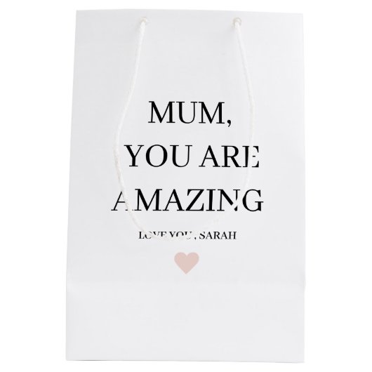 特別パーソナライズされたなママ素晴らしいギフト ミディアムペーパーバッグ (裏面)