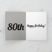 特別パーソナライズされたな80th誕生日カード カード (内部)