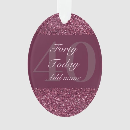 特別パーソナライズされた誕生日オーナメントギフト40th オーナメント (正面)