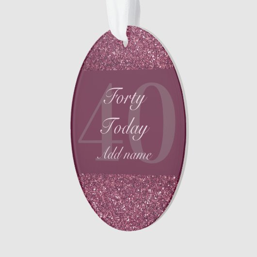 特別パーソナライズされた誕生日オーナメントギフト40th オーナメント (正面)