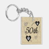 特別パーソナライズされた誕生日キーリング50th キーホルダー (正面左)