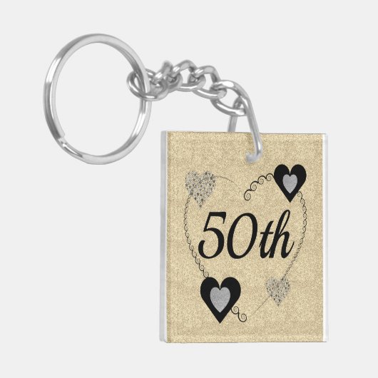 特別パーソナライズされた誕生日キーリング50th キーホルダー (正面左)