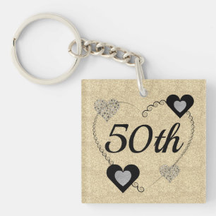 特別パーソナライズされた誕生日キーリング50th キーホルダー