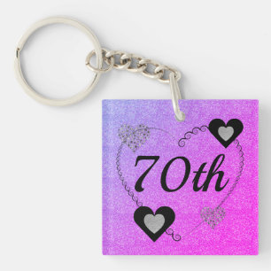 特別パーソナライズされた誕生日キーリング70th キーホルダー
