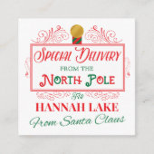 特別パーソナライズされた配送クリスマスプレゼントラベル エンクロージャーカード (正面)