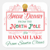 特別パーソナライズされた配送クリスマス スクエアシール (正面)