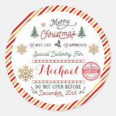 特別パーソナライズされた配送ノースポールサンタ ラウンドシール (正面)