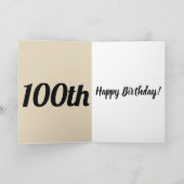 特別パーソナライズされた100歳の誕生日カード カード (内部)