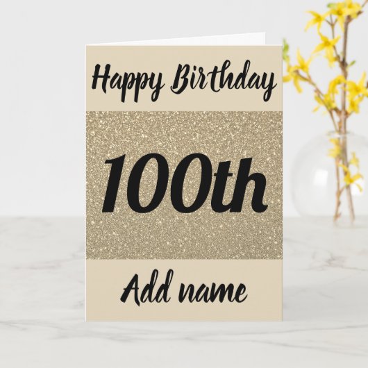 特別パーソナライズされた100歳の誕生日カード カード (黄色い花)