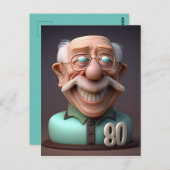 特別パーソナライズされた80おもしろい歳の誕生日 ポストカード (正面/裏面)